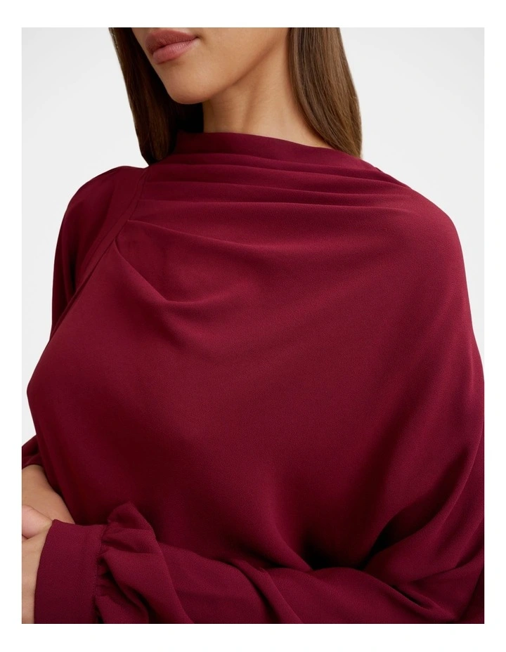 Nicola Mini Dress in Burgundy image 7
