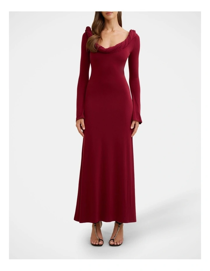Odette Jersey Dress in Red image 1