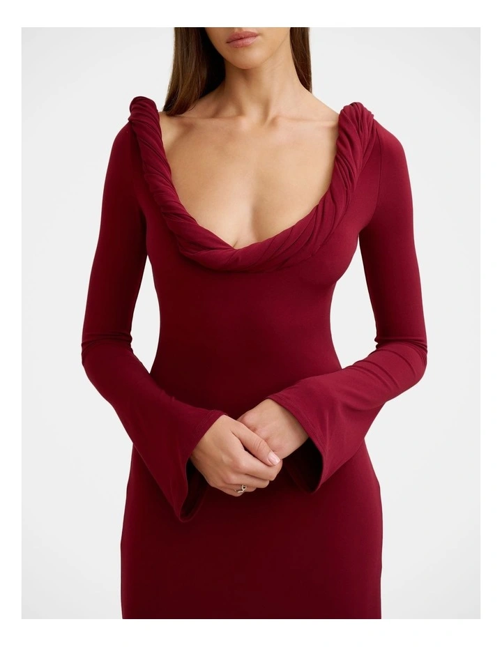 Odette Jersey Dress in Red image 3