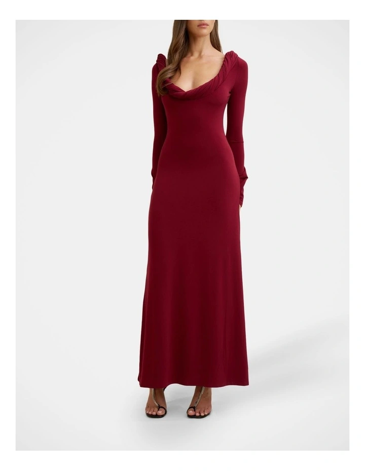 Odette Jersey Dress in Red image 4