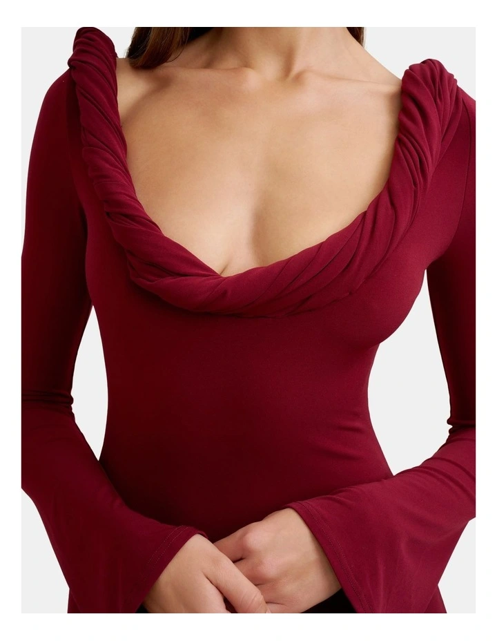 Odette Jersey Dress in Red image 5
