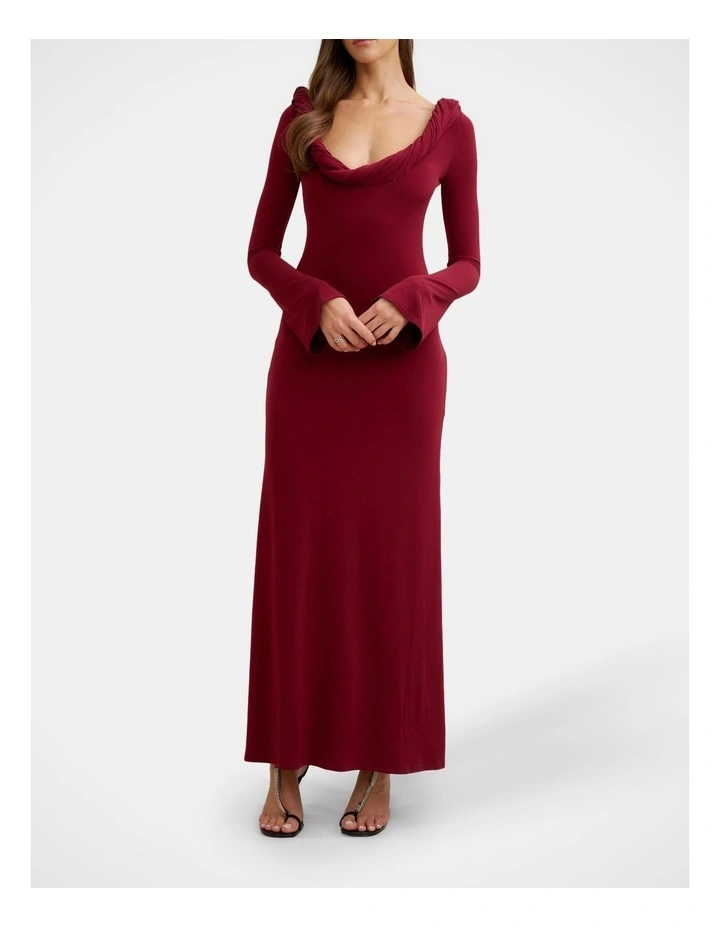 Odette Jersey Dress in Red image 6