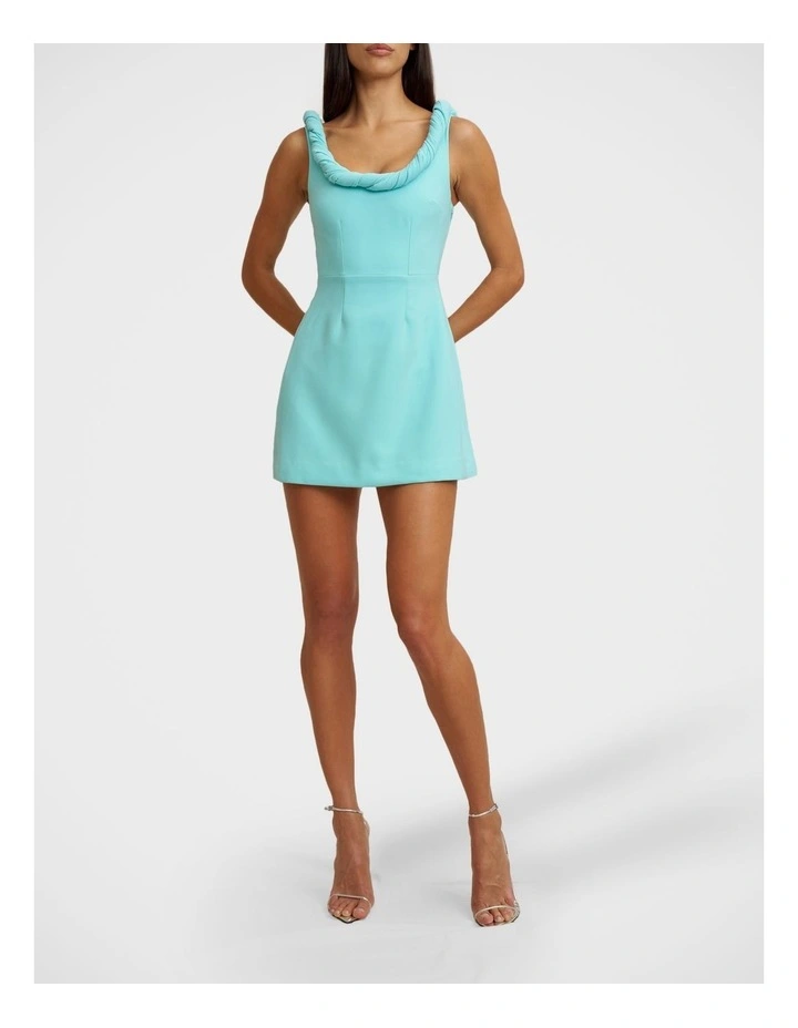 Talia Twist Mini Dress in Blue image 3