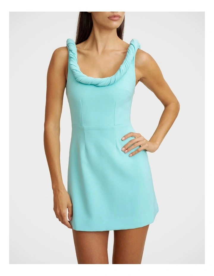 Talia Twist Mini Dress in Blue image 4