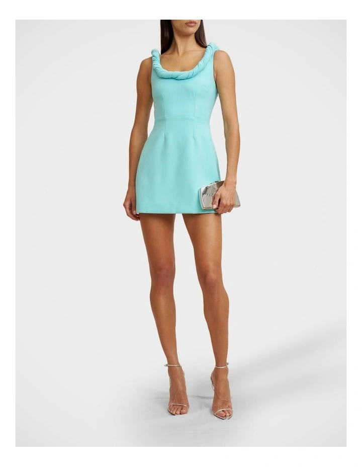 Talia Twist Mini Dress in Blue image 6
