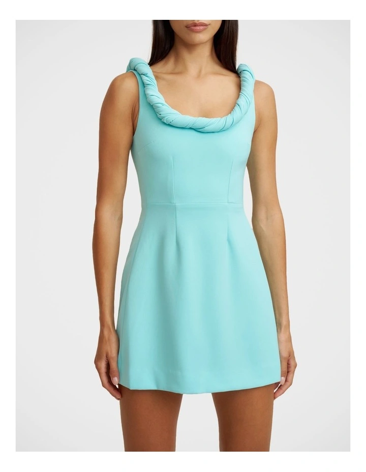 Talia Twist Mini Dress in Blue image 7