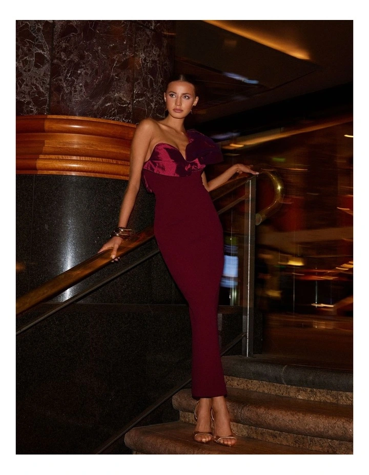 Naomi Maxi Dress in Wine image 4