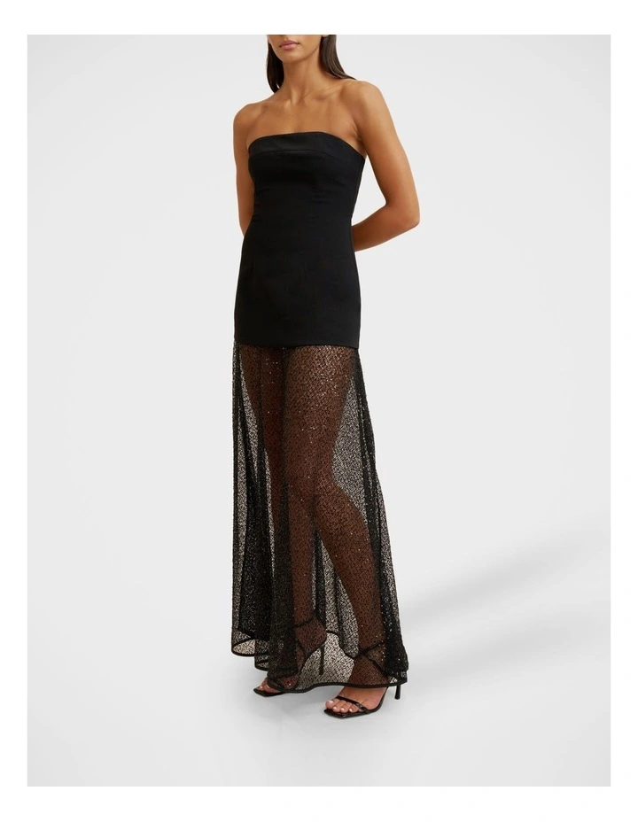 Noir Lace Strapless Dress in Black image 1
