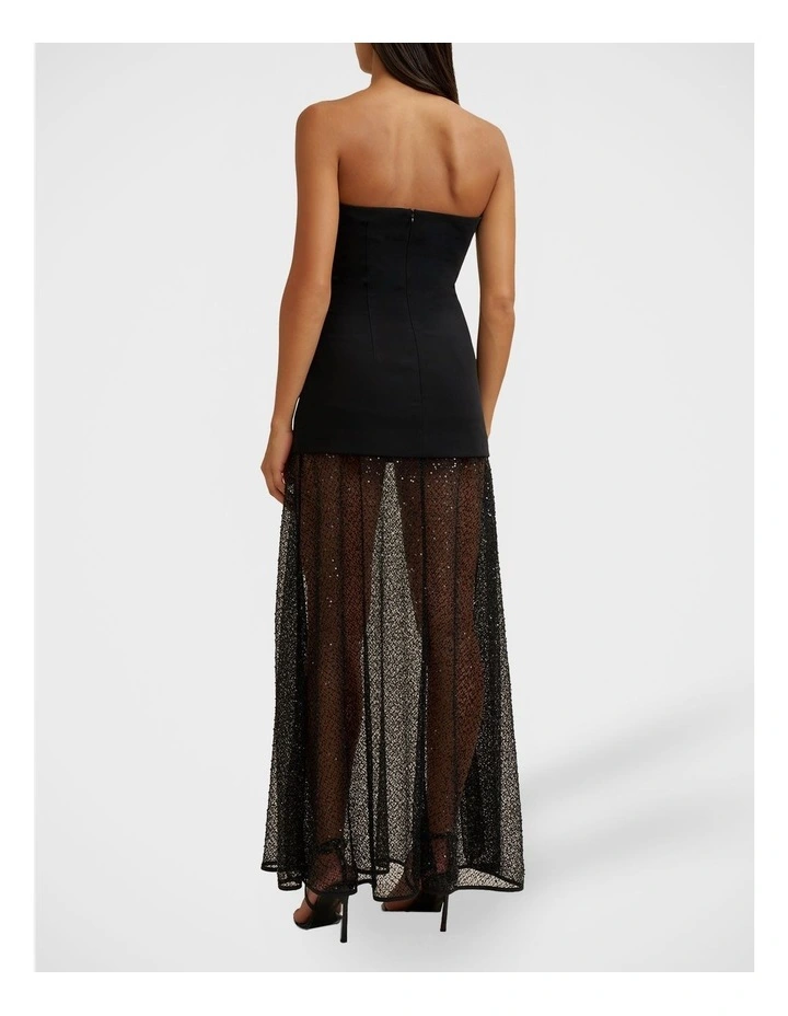 Noir Lace Strapless Dress in Black image 2