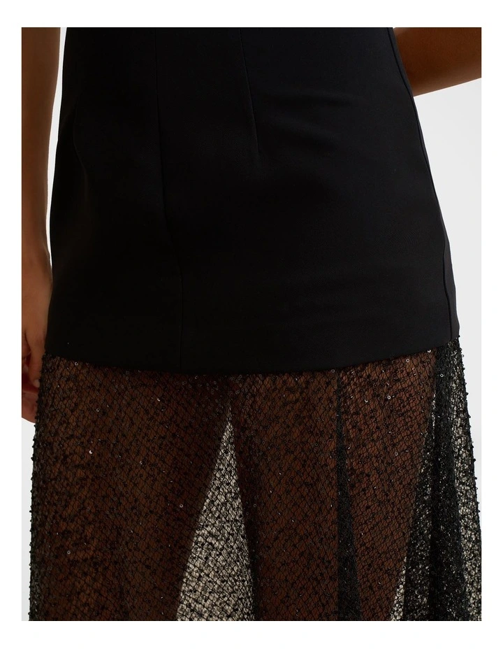 Noir Lace Strapless Dress in Black image 6