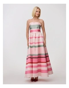 Charlize Gown in Retro Stripe