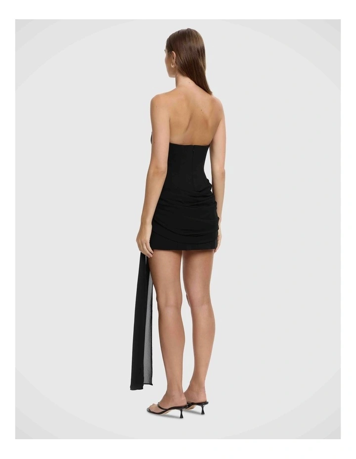 Edda Strapless Mini Dress in Black image 2
