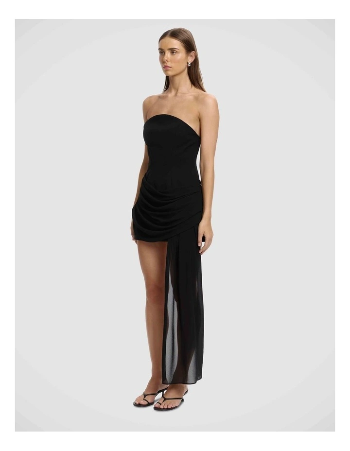 Edda Strapless Mini Dress in Black image 3
