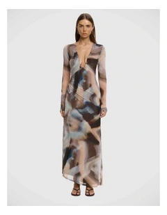 Shelby Maxi Dress in Liquid Stone