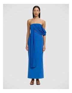 Edda Asymmetric Sleeve Dress in Cosmic Blue