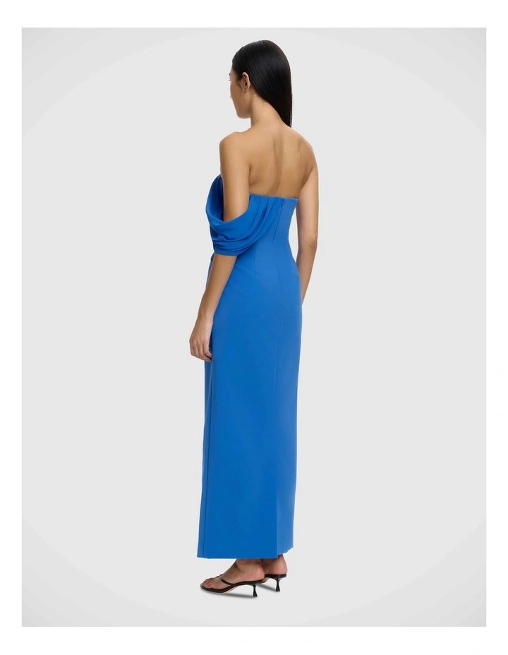 Edda Asymmetric Sleeve Dress in Cosmic Blue image 2