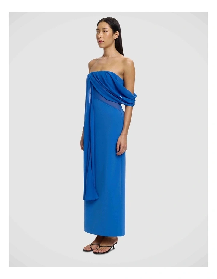 Edda Asymmetric Sleeve Dress in Cosmic Blue image 3