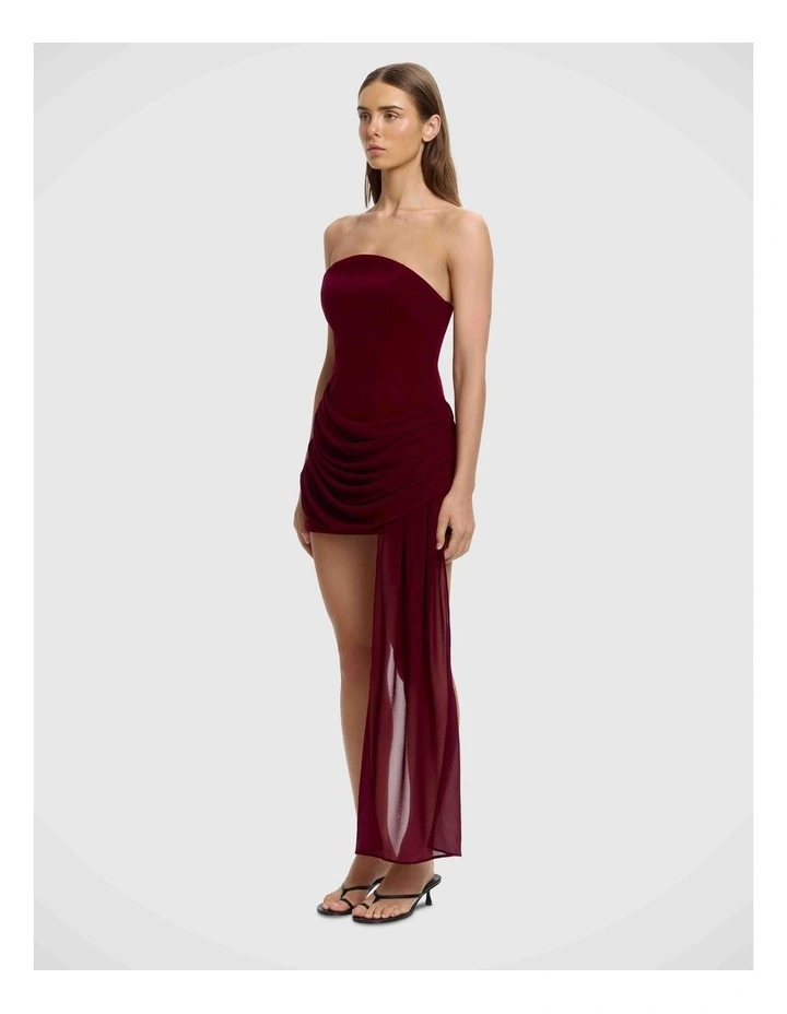 Edda Strapless Mini Dress in Berry image 3