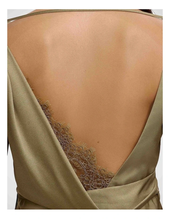 Tily Long Sleeve Mini Dress in Olive Stencil image 4