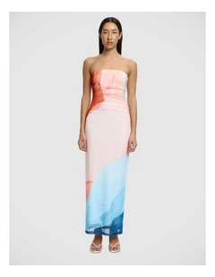 Sura Strapless Dress in Tidal Drift