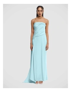 Genesis Strapless Dress in Turquoise