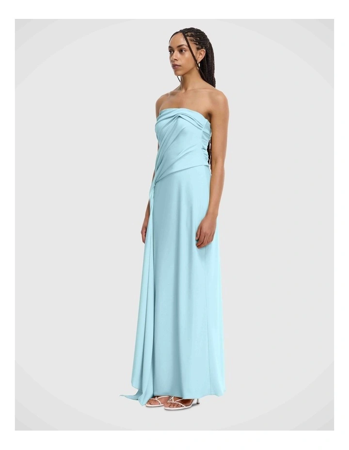 Genesis Strapless Dress in Turquoise image 3