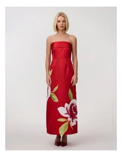 Sutton Midi Dress in Ruby Rose