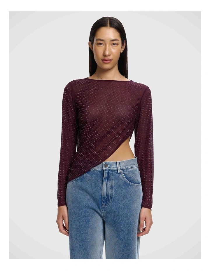 Harriett Long Sleeve Top in Eggplant image 1