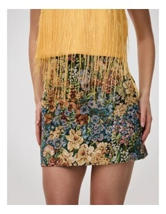 Ula Mini Skirt in Jacquard Floral