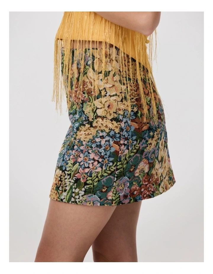 Ula Mini Skirt in Jacquard Floral image 3