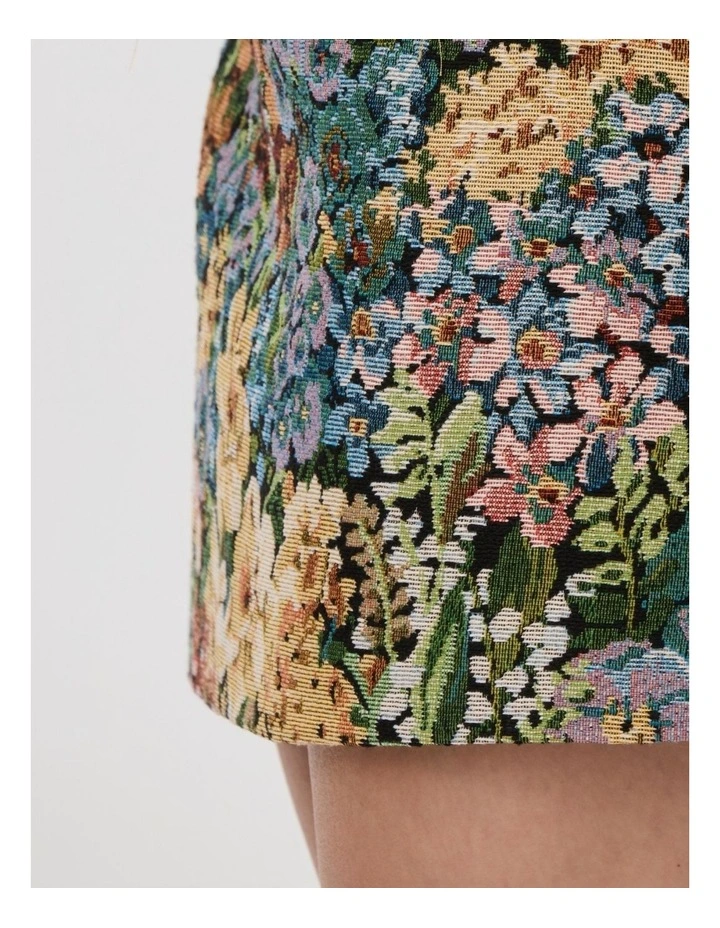Ula Mini Skirt in Jacquard Floral image 4