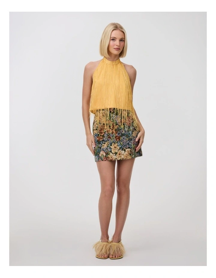 Ula Mini Skirt in Jacquard Floral image 6