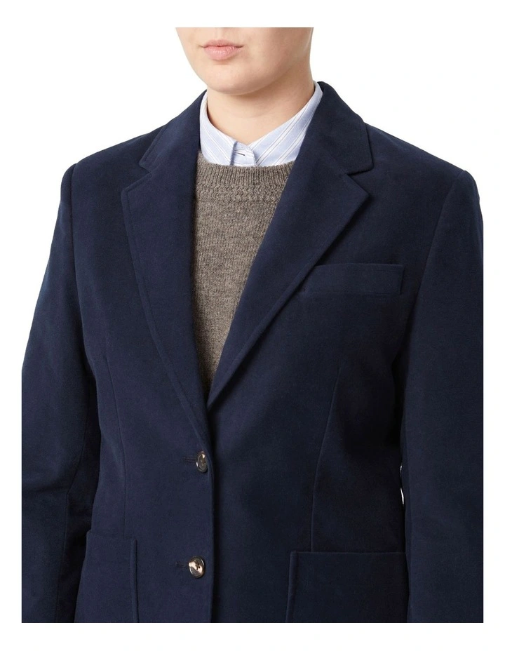 Beechworth Moleskin Blazer in Blue image 3