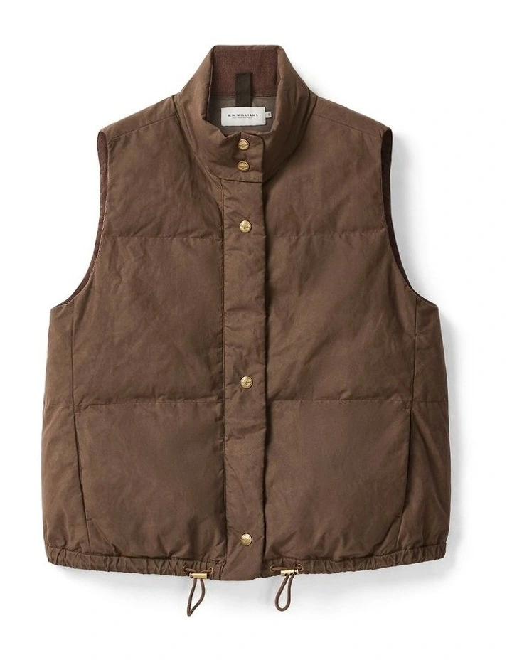 Penzance Waxed Vest in Brown image 4