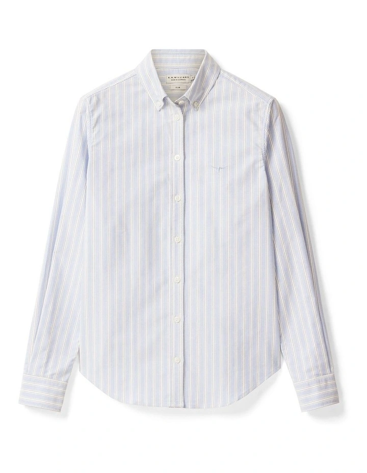 Olney Oxford Stripe Shirt in Blue image 4