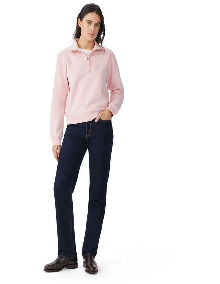 Trickett 1/4 Zip Sweatshirt in Pink image 3