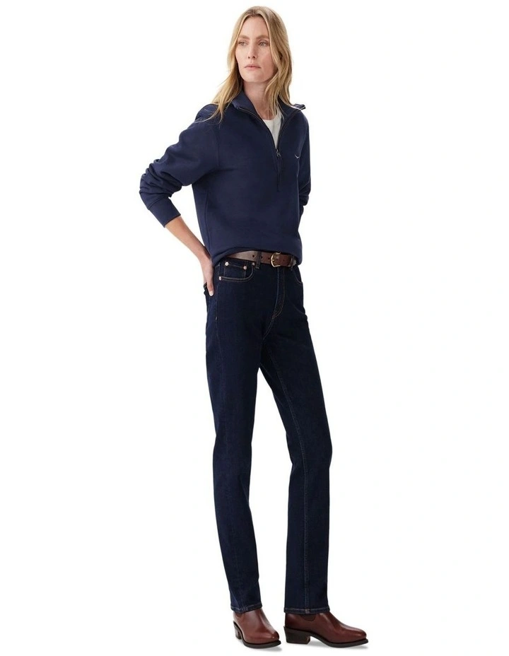 Trickett 1/4 Zip Sweatshirt in Navy image 3