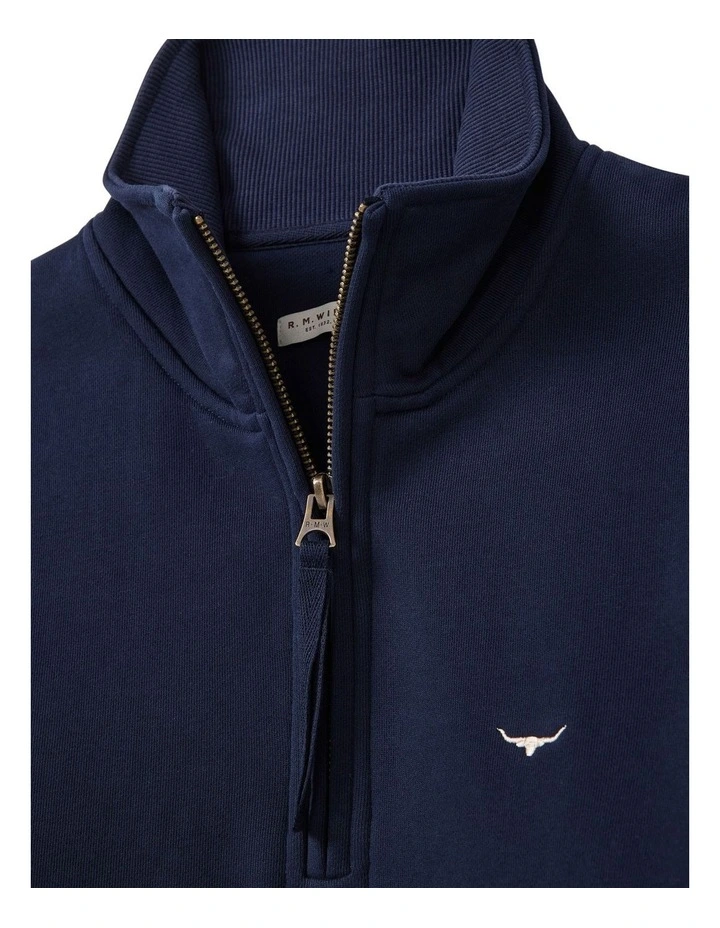 Trickett 1/4 Zip Sweatshirt in Navy image 5