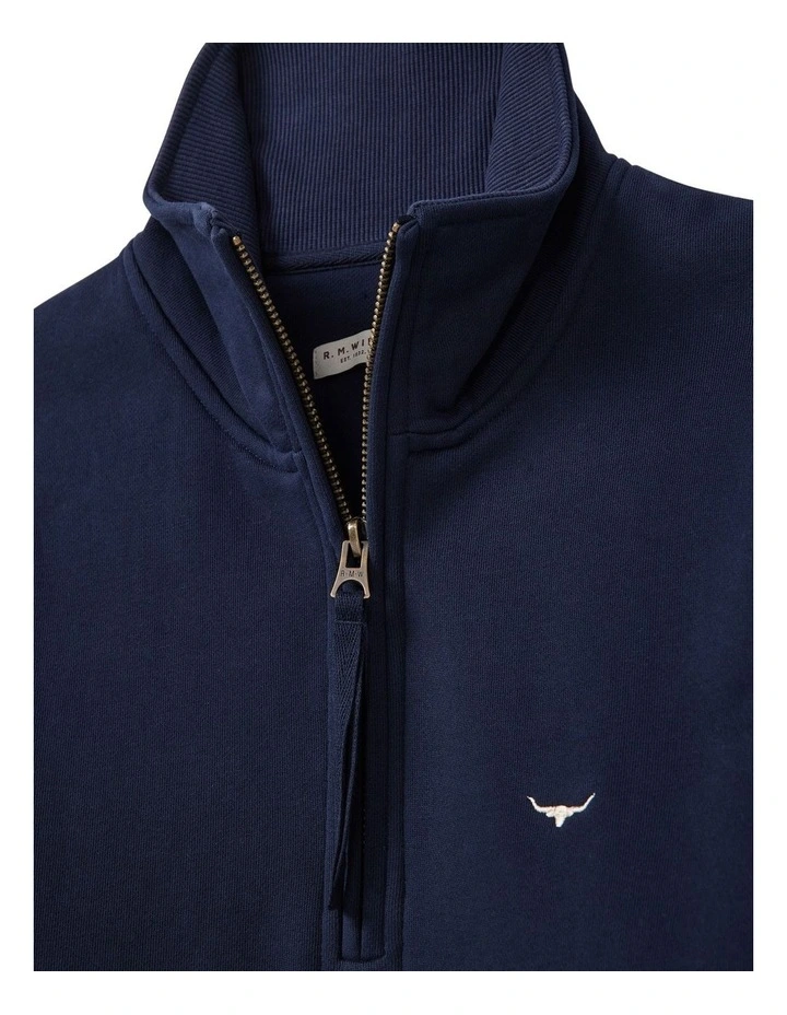 Trickett 1/4 Zip Sweatshirt in Navy image 5