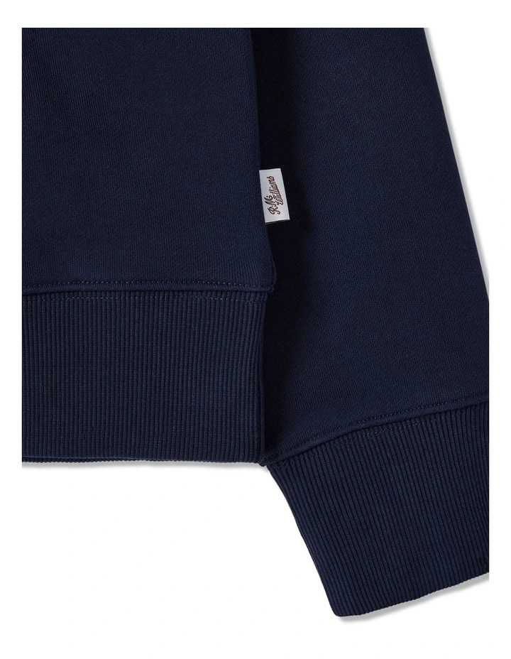 Trickett 1/4 Zip Sweatshirt in Navy image 6