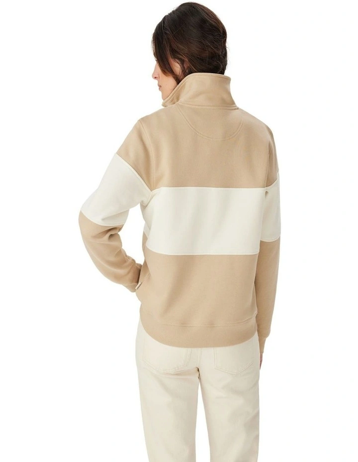 Trickett Panel Sweatshirt in Sand image 2