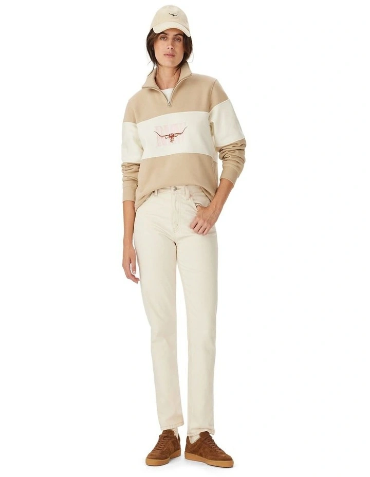 Trickett Panel Sweatshirt in Sand image 3