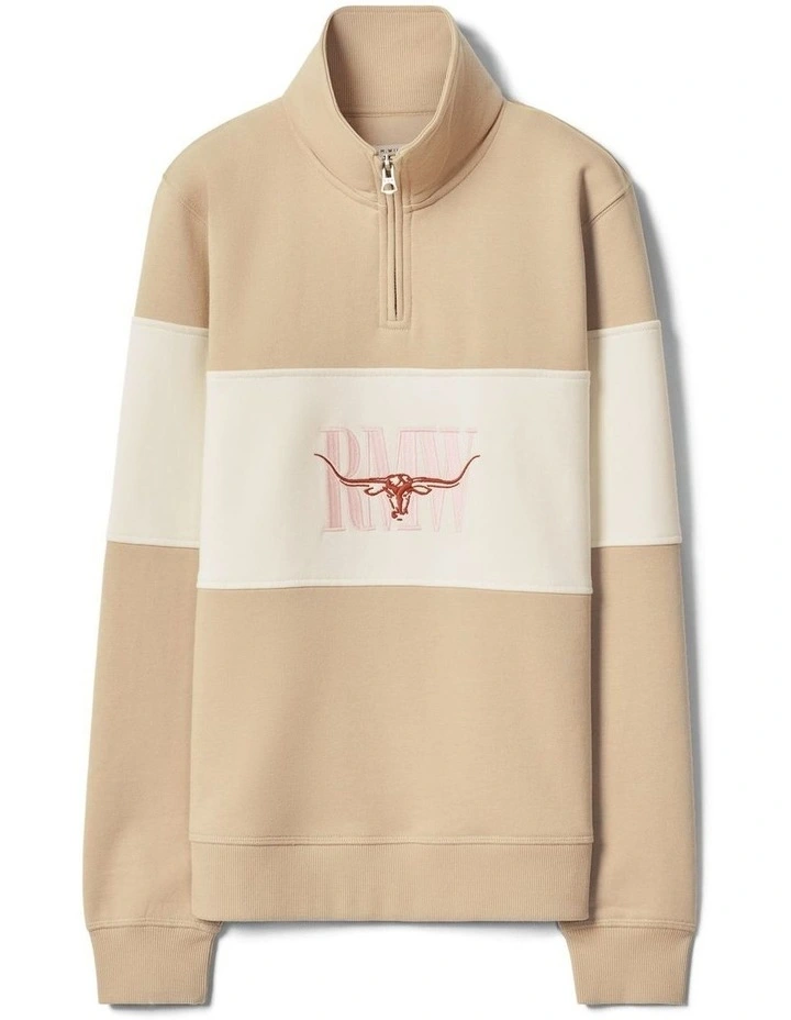 Trickett Panel Sweatshirt in Sand image 4