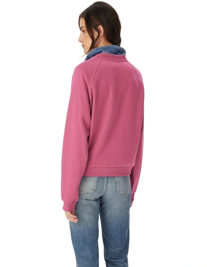 Buck Easy Crew Sweatshirt in Fuchsia image 2
