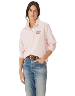 Narran Heritage Rugby Top in Pink