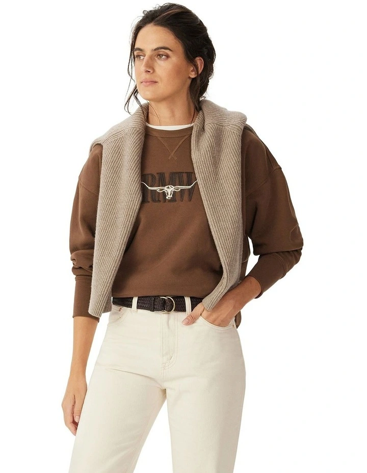 Heritage Crew Sweatshirt in Brown image 1