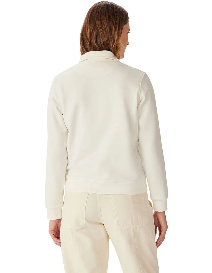 Trickett 1/4 Zip Sweatshirt in Off White image 2