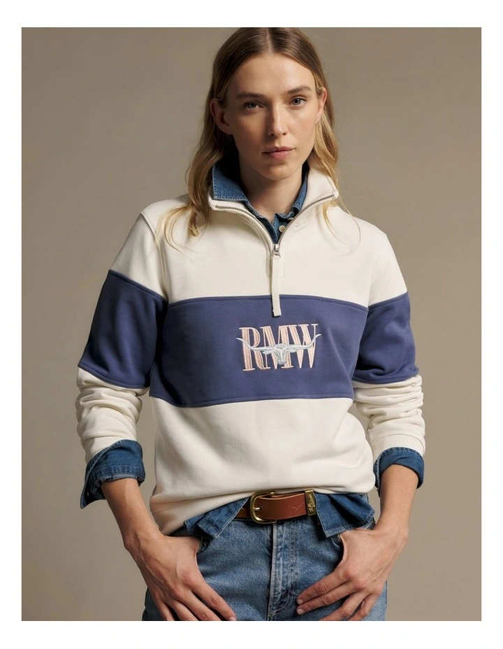Trickett Panel Sweatshirt in Ivory image 4