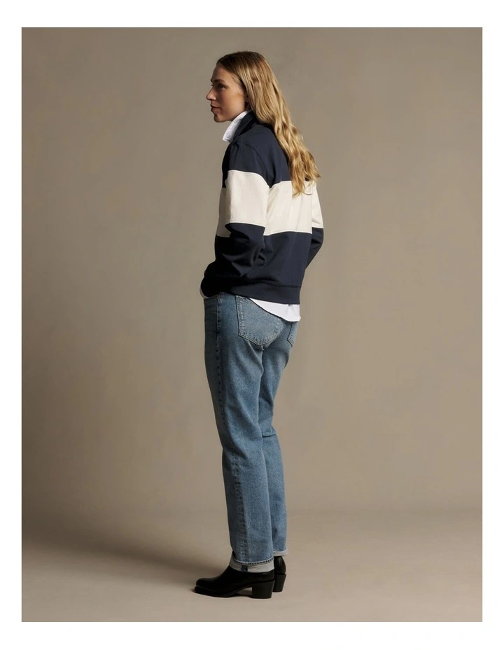 Trickett Panel Sweatshirt Navy/Ivory image 2