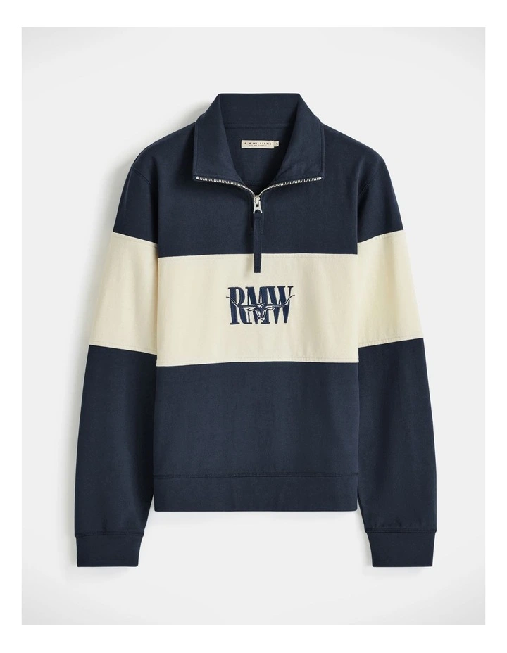 Trickett Panel Sweatshirt Navy/Ivory image 6